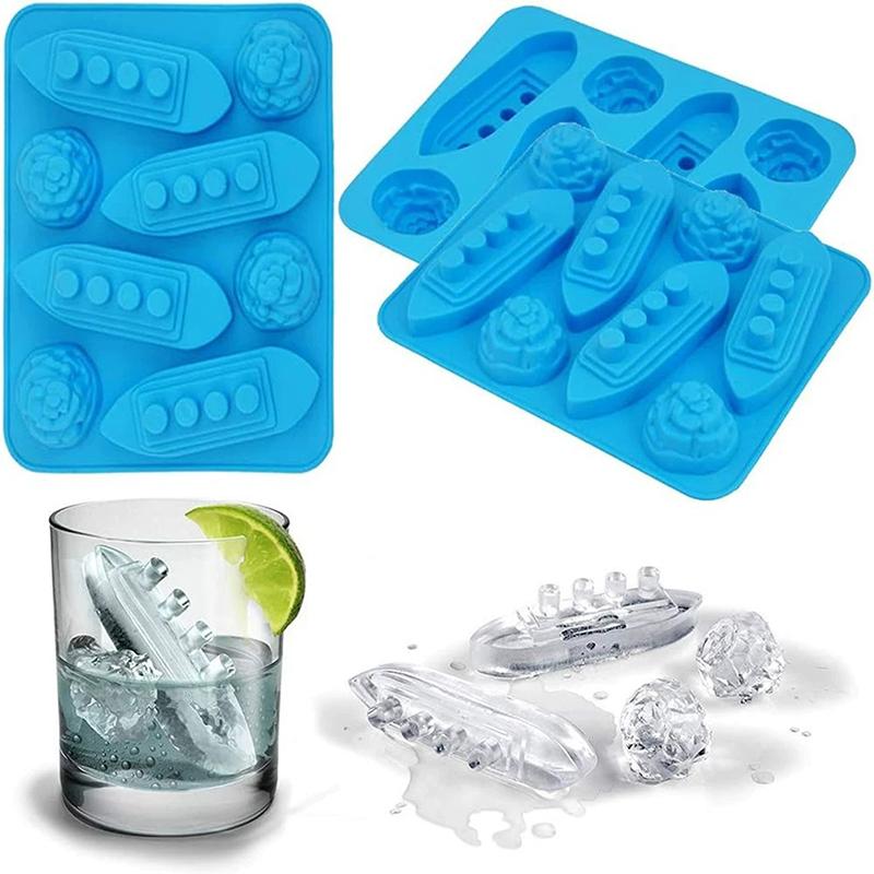 Silicone Ice Cube Trays Carving Mold Mould Titanic Shaped For Party Drinks Moldes De Silicon
