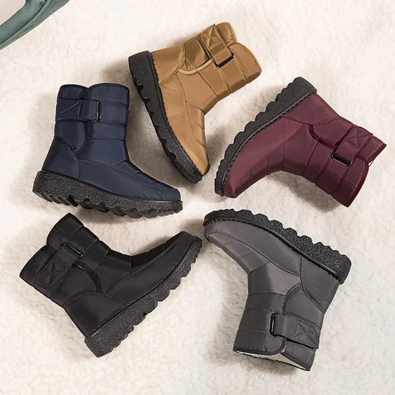 Fashion 2025 Waterproof Snow Boots for Women Comfort Plush Lined Non Slip Winter Boots Woman Plus Size 44 Soft Sole Warm Ankle Booties