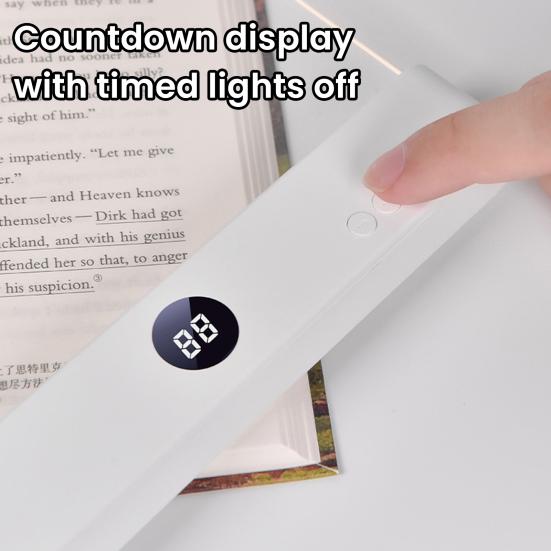 Rechargeable LED Page Reading Light USB Book Lamp with Dimmable Color Temperature & Timer Ultra-Thin Design for Night Reading Student Bedside Lamp
