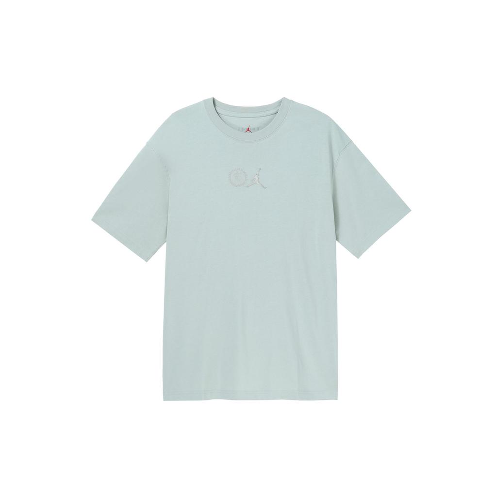 Jordan x Bephies Beauty Supply Collaborative Logo Embroidered Print Creative Round Neck Short Sleeve T-Shirt Women Tops Light-Blue DR1904-017