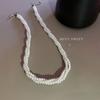 Multi-layer pearl winding necklace new simplicity temperament Internet celebrity collarbone chain exquisite neck chain women