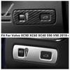 LHD Head Lights Lamp Switch Button Panel Cover Trim For Volvo XC90 XC60 XC40 S90 V90 2018 - 2026 Matte Carbon Fiber Accessories