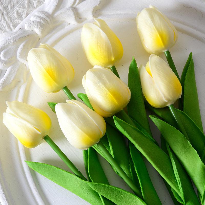 Mini PU Tulpen Künstliche Seidenblumen für Hochzeit und Heimdekoration