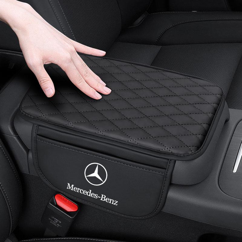 Leather Car Armrest Mat Tissue Boxes Height Pad Armrest Box For Mercedes Benz AMG W204 W203 W212 W211 W124 W210 GLC GLE E CLA GLA W205 W211 W213