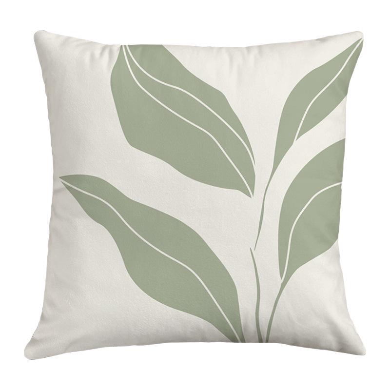 Geometric Nordic-Style Green Throw Pillow Cover for Artistic Living Room Decor