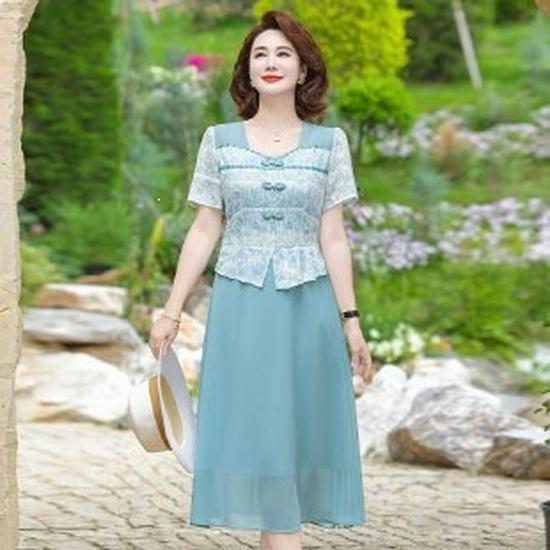 Summer High-End Mesh Skirt 2026: Stylish, Waist-Cinched, Belly-Concealing Dress for Middle-Aged Women