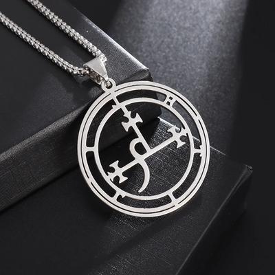 Demon Seal Necklace Satan Lilith Pendant Pagan Witchcraft Magic Amulet Jewelry for Men