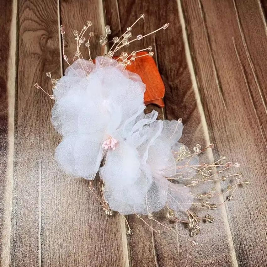 1 Pcs Women Headband Lace Bride Hair Band Wedding Hair Accessories Yarn Flower Bride Headband Hair Ornaments