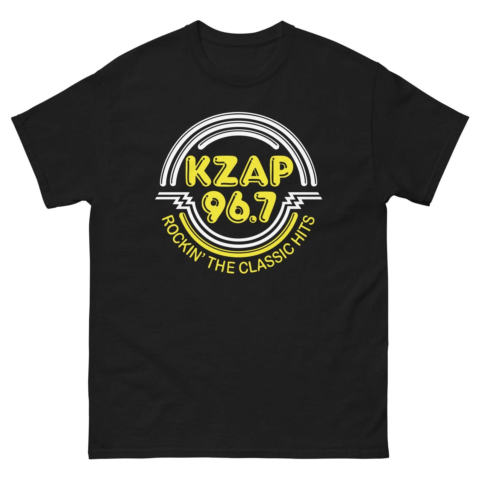 KZAP Radio Black Graphic 100% Cotton T-shirt Mens Tees Top Unisex classic tee XL