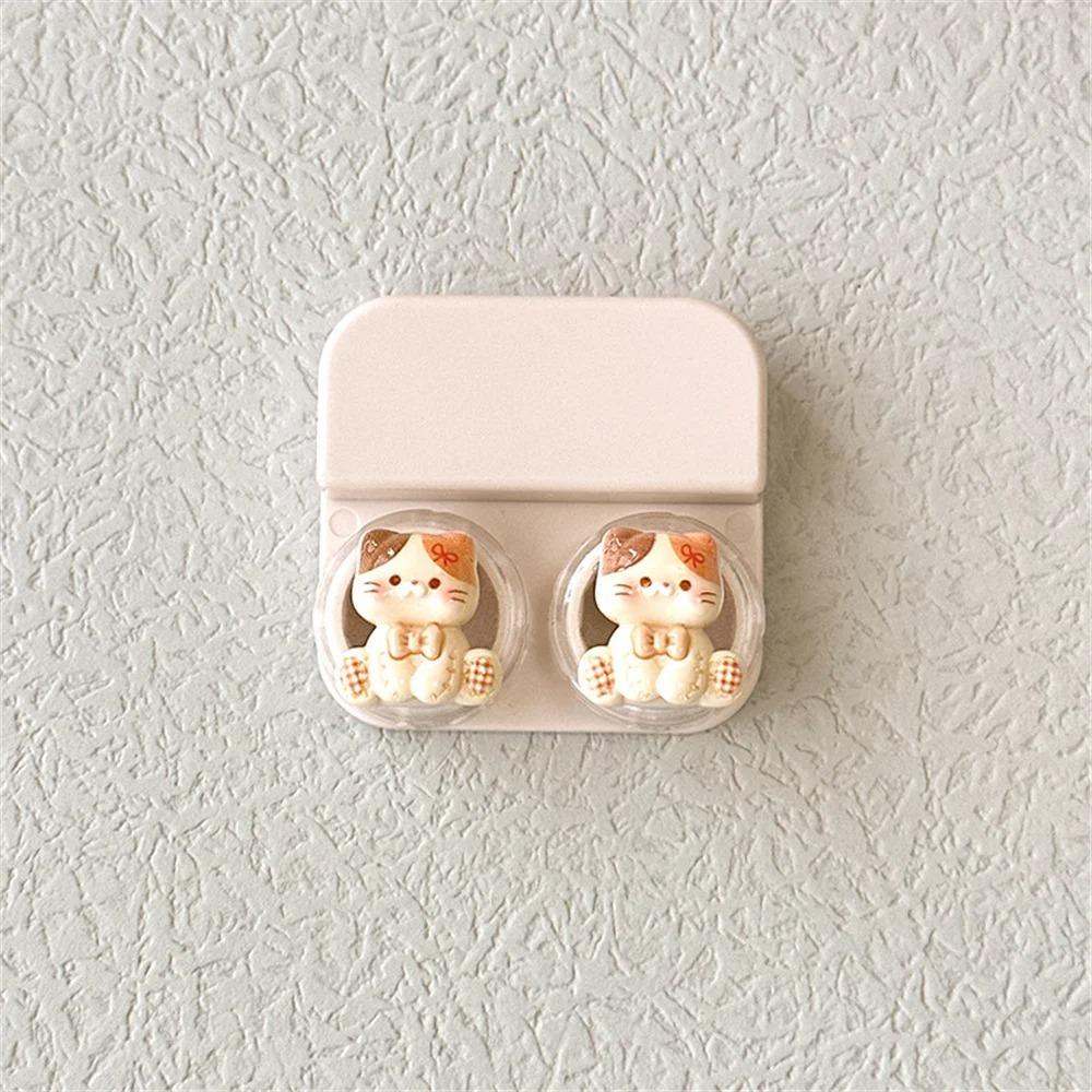 Cartoon Lens Box With Tweezers Drawer-Style Lens Case Portable Contact Lens Case  Travel