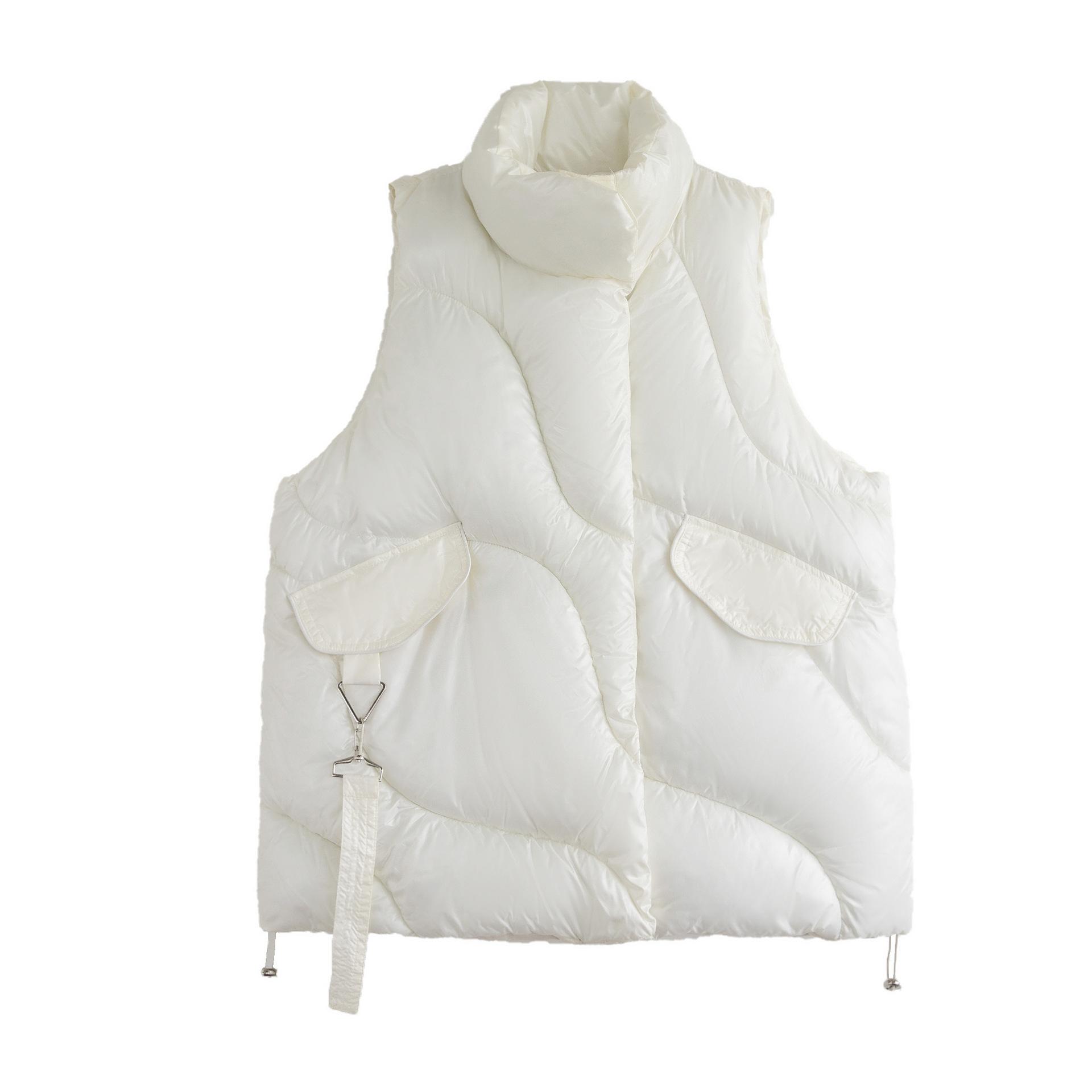 Женский зимний тонкий хлопковый жилет с лацканами Joker — фото 7