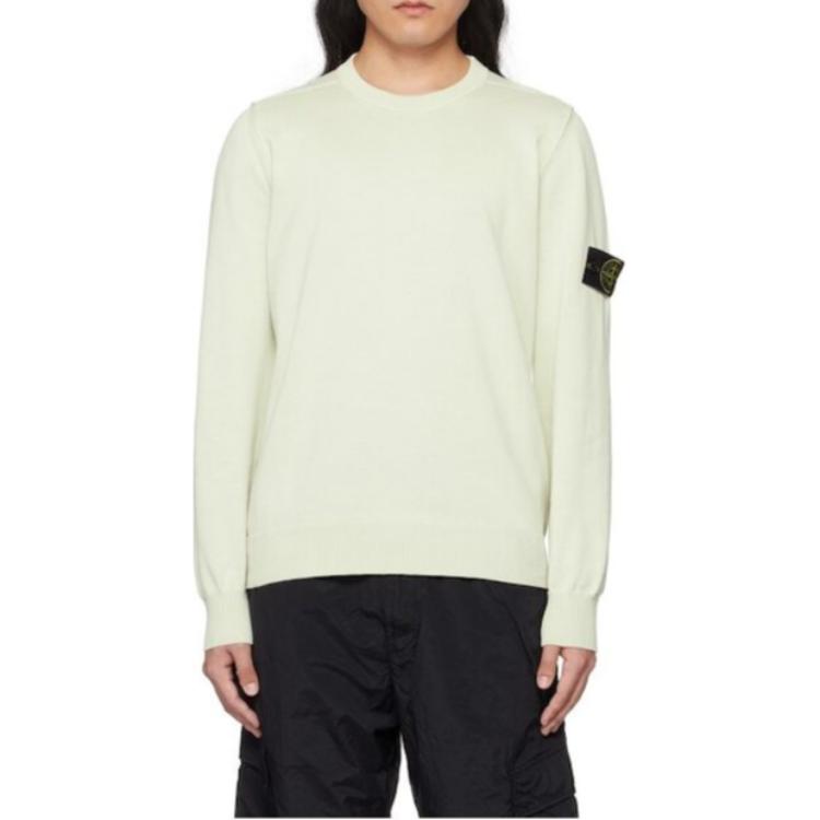 Stone Island Long-Sleeve Tee Pistachio Men Tops Yellow 8015540B2-V0051