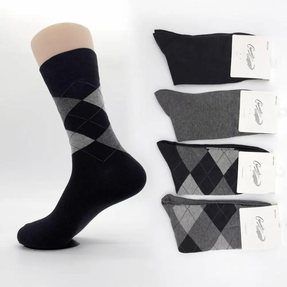 Men s dress socks Crocodile Argyle dress socks Luxurious Plain dark gray