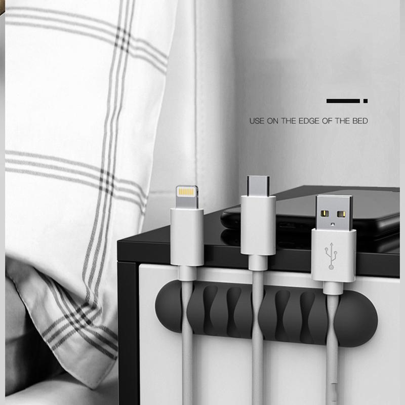 Cable Winder Earphone Cable Organizer Wire Storage Silicon Charger Holder Clips