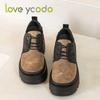 Love Ycodo Women's Fashion Casual Leather Shoes Super Thick Sole Waterproof Table Simple Comfortable Spring Summer Autumn Girl Fashion Casual Shoes