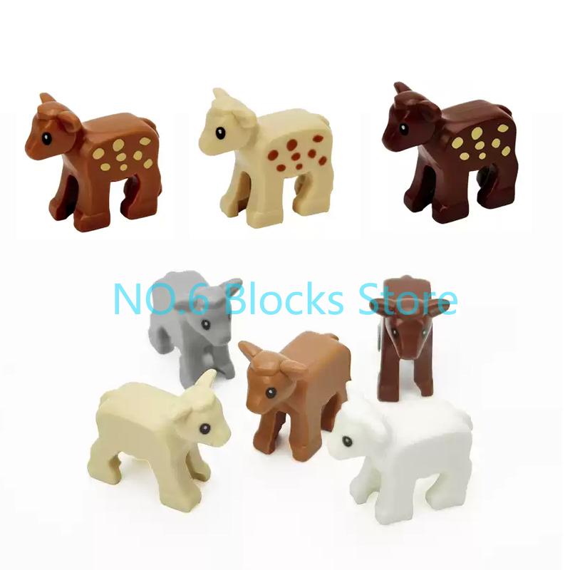 MOC Animal Building Blocks Sheep Dog Wolf Dolphin Pig Whale Elephant Educational Small Particle Zoo Scene Gift DIY Brick Toy S15