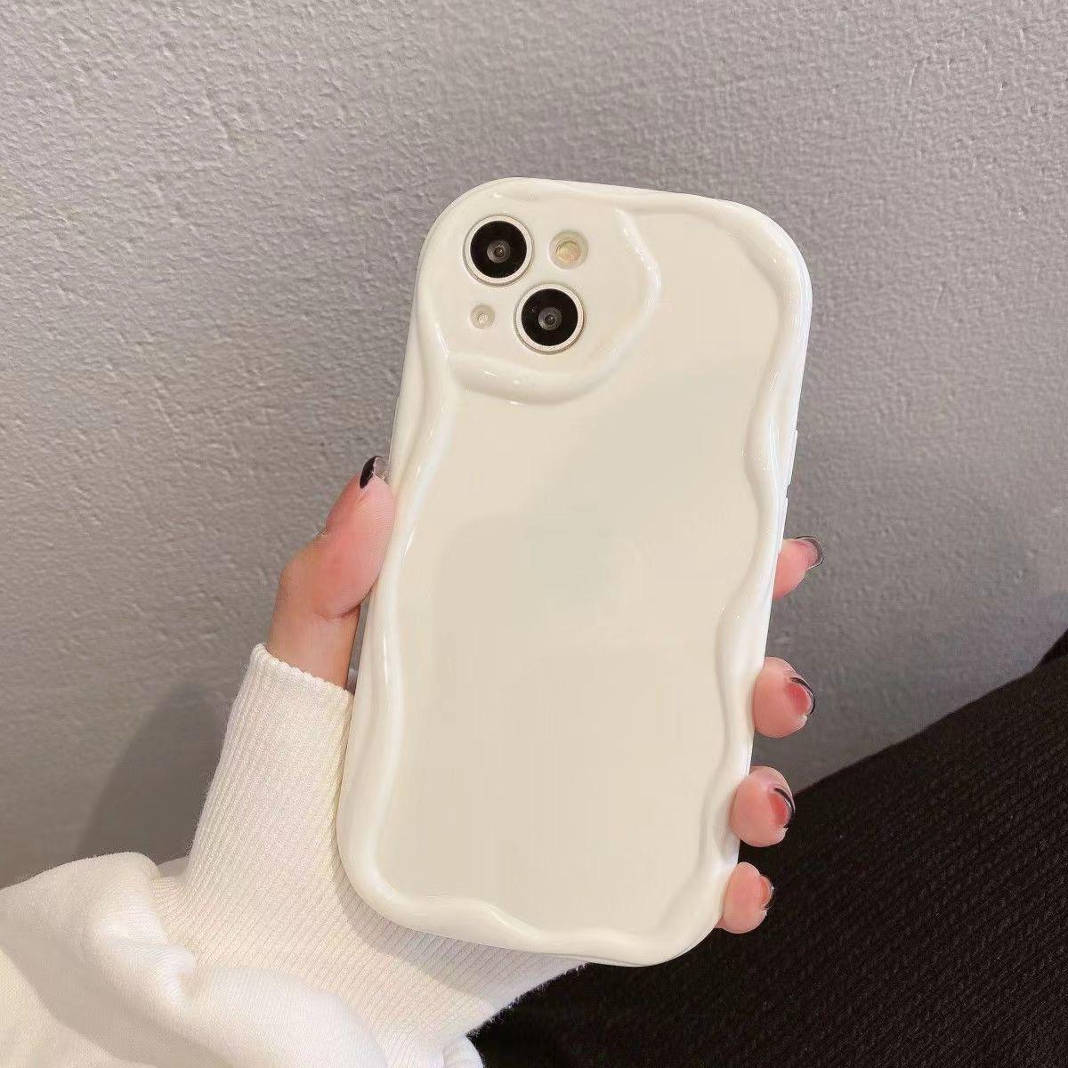 

Apple 17 Wave Phone Case - Drop-proof Full Coverage in Black, White, and Milky White Apple 16 Pro Max белый