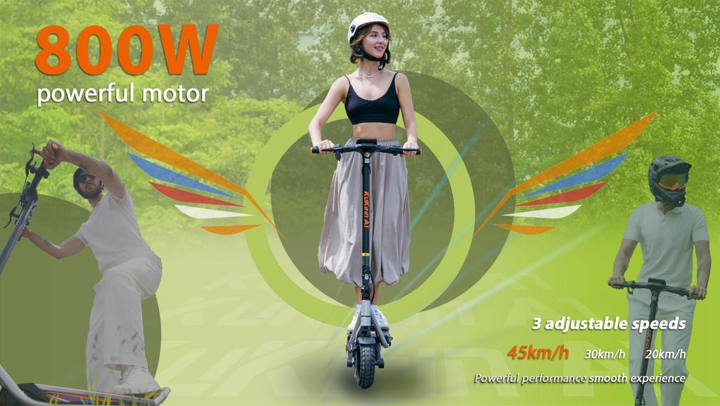 Hulajnoga elektryczna składana Kukirin 10" silnik 800W hulajnoga elektryczna miejska prędkość maksymalna 45 km/h 48V 13AH zasięg 45 km obciążenie 120 kg A1