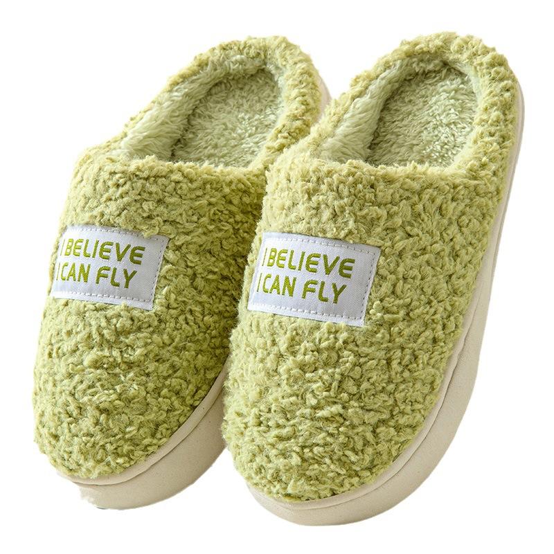 Winter new cotton slippers for home use comfortable warm non-slip cotton slippers thickened soft bottom outer wear cotton slippers