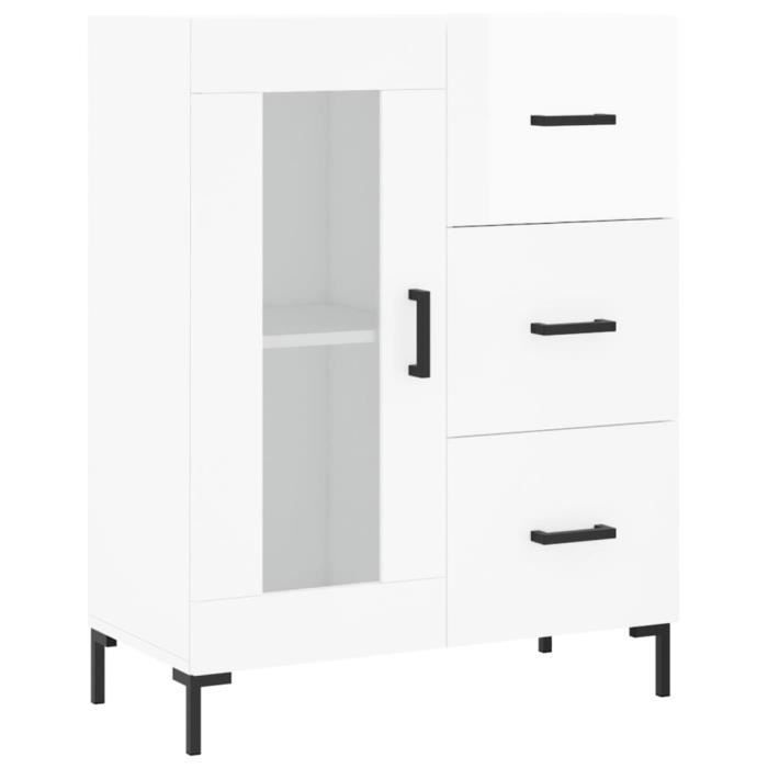 VidaXL Buffet Blanc brillant 69,5x34x90 cm Bois d'ingénierie 828046