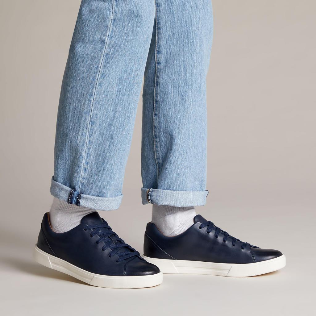 Clarks Ancosta Lace Genuine Leather Lightweight and Navy Size cm Men's Sneakers, Comfortable, Leather, 24.0