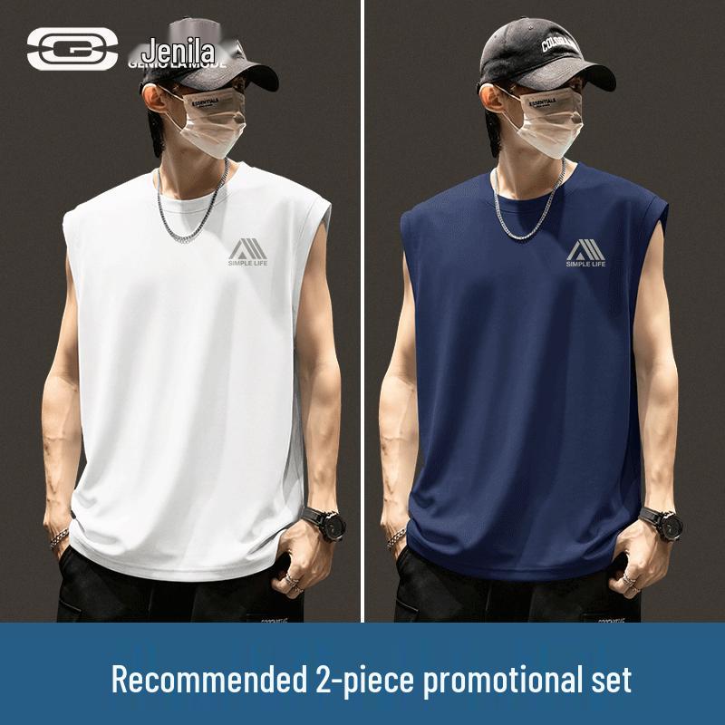 GENIOLAMODE Men s 2-Pack Heavyweight Pure Cotton Sleeveless T-Shirt 3XL