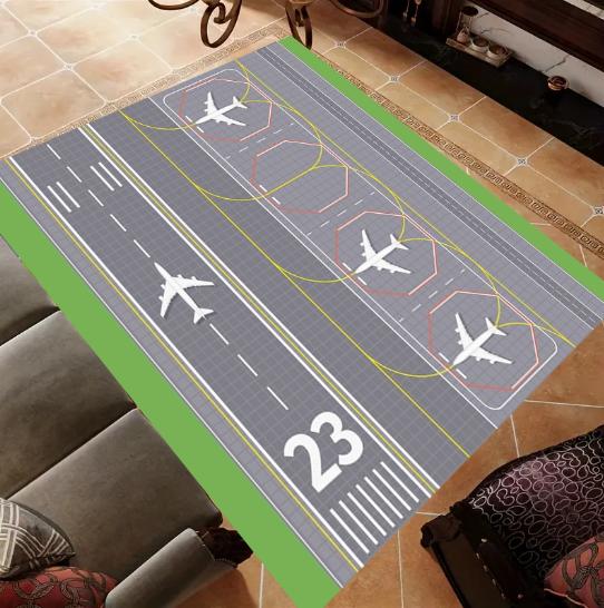 Runway Pattern Floor Mat Soft and Durable Soft Flannel Floor Mat Kitchen Floor Living Room Carpet Bedroom Carpets Decoration