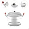 2 Tier Dampfgarer zum Kochen Dampftopf Aluminium Mehrzweck mit