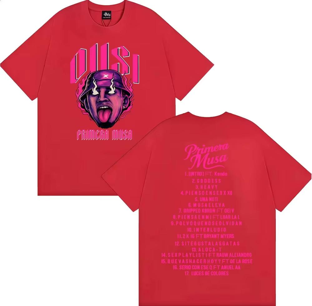 Rapper Omar Courtz Primera Musa Album Double Sided Graphic Tshirt Men Women Fashion Hip Hop Style Top Streetwear