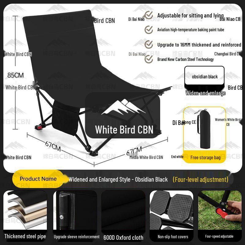 Portable Dual-use Folding Lounge Chair: Camping, Fishing, Beach, Home Nap Bed