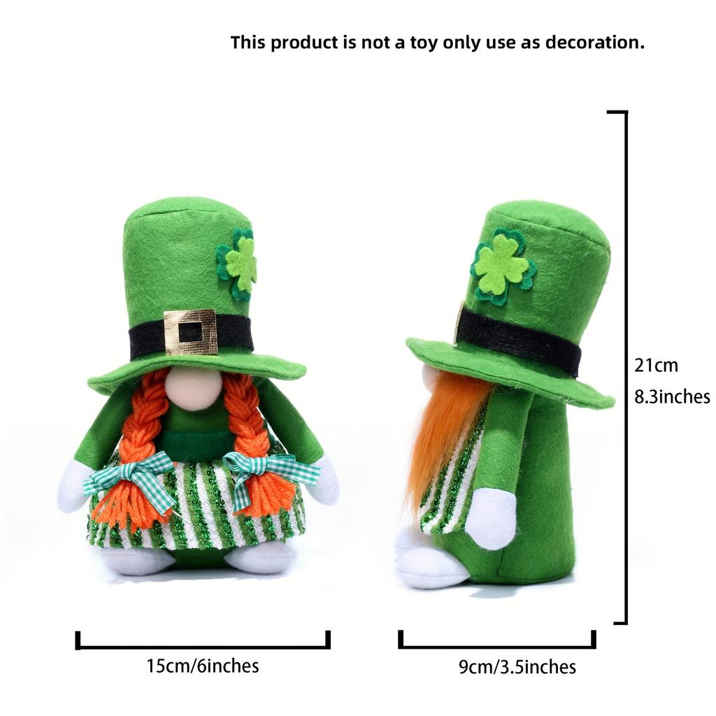 Green Top Hat Faceless Doll Ornament, Indoor Decoration for Spring Festival Decor Home Decor