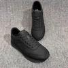 Men's Breathable Black Canvas Sneakers - Versatile Thick-Soled Casual Dad Shoes for Trendy Skaters