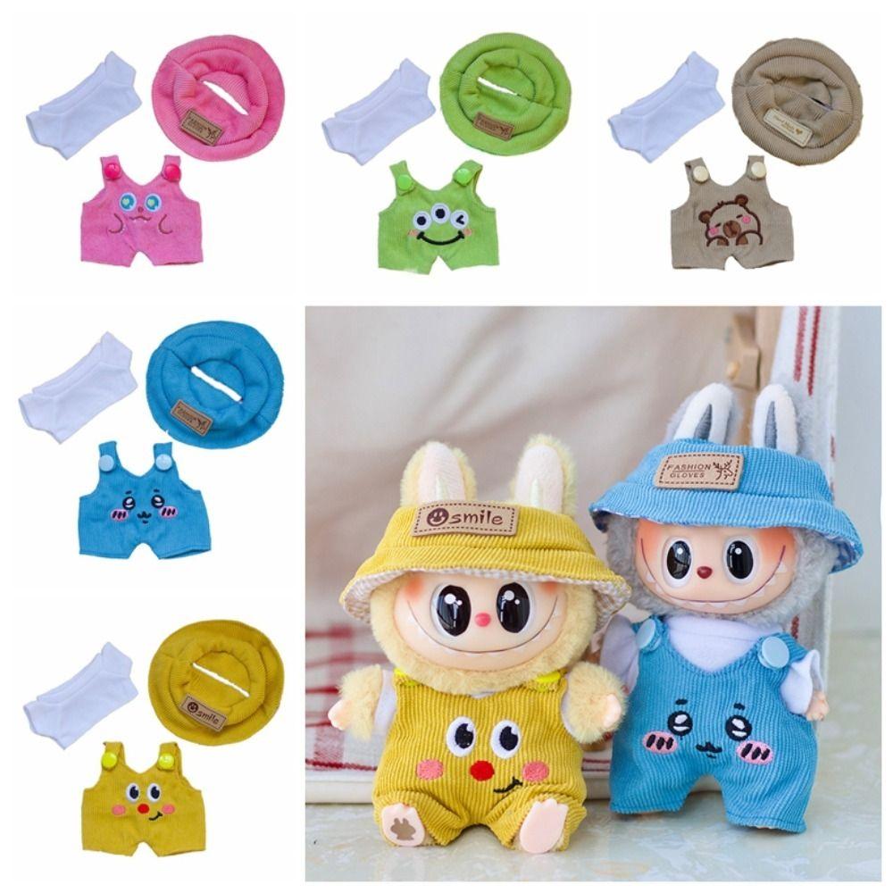 1 set Hat Sitting Party Labubu Doll Clothes Strap Pants Mini Cotton Doll's Clothes  Kids Girls Toys
