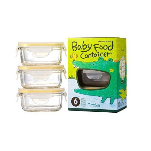 Glasslock Babynahrungsbehälter-Set (3 Stück) (Rechteck)