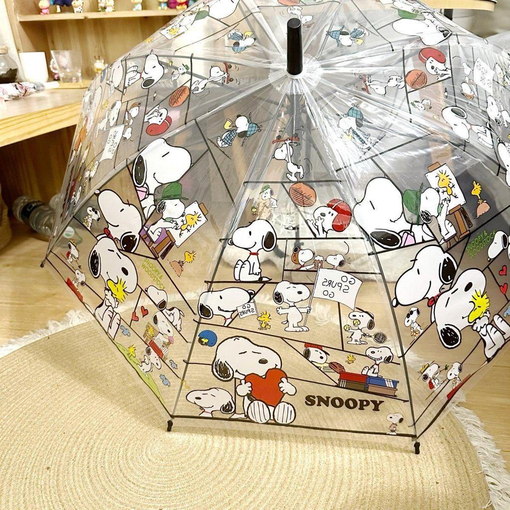 Korean Women's Transparent Automatic Folding Umbrella with Cute Cartoon Design