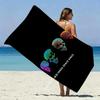 Gradient Line Art Skull Beach Towel Patterned Sunscreen And Windproof Suitable For Swimming Pool Camping Travel