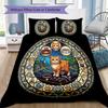 Cats Glass Journey Pattern Bedding,Quilt Set Quilt Cover Pillowcase Home Birthday Gift (1*duvet cover+2*pillowcase,without core)