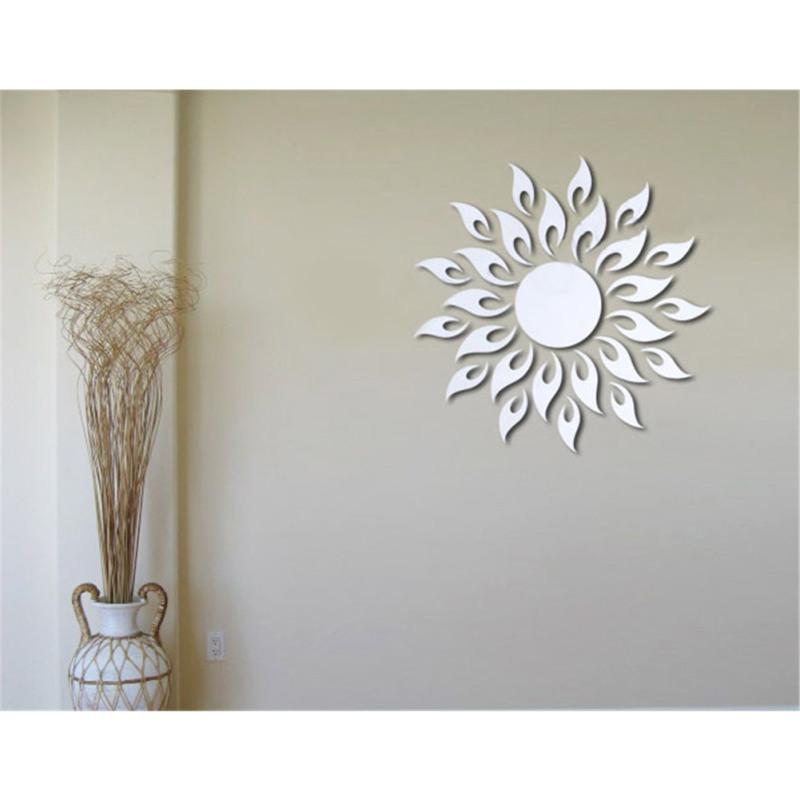 Removable 3D Sun Pattern Mirror Surface Wall Sticker