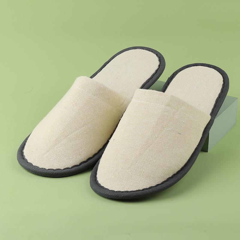 Disposable Non-Slip Canvas Slippers for Hotels and Travel