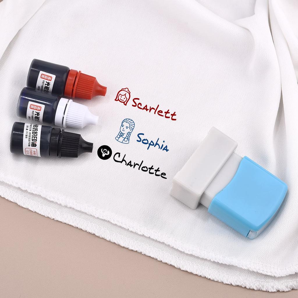10ml/5ml 3colors Ink Textile Clothes Waterproof Ink Special Ink For Students Kids Name Stamp Printing On Clothing Wash Not Fade
