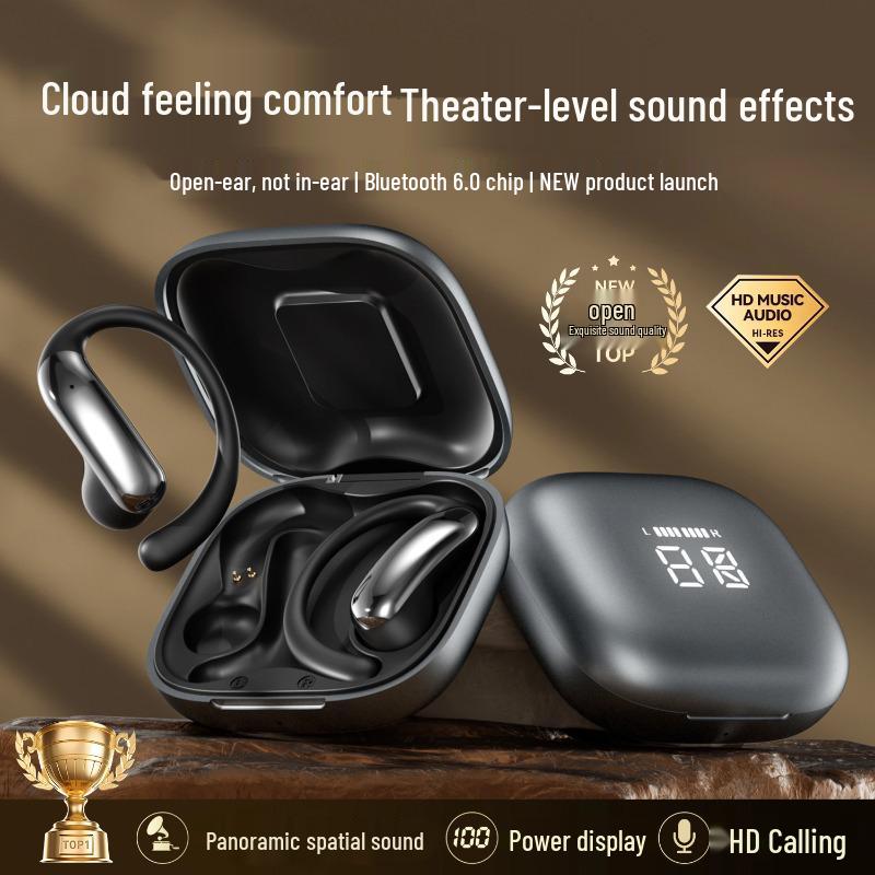 Smart M145 Ear-hook Bluetooth Earphones with Semi-in-Ear, Open Design, and Dual Digital Display.
