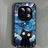 Case for Xiaomi Redmi Note 15 5G POCO M8 Anime Black Cat Starry Cloud Print Phone Cover Acrylic Hard Back Shell With Flexible TPU Edge