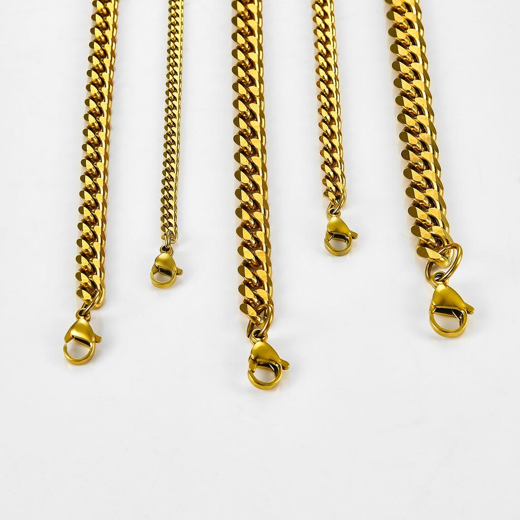 Klobige Edelstahlkette für Herren Gliederkette Panzerkette Miami Cuban Kette Damen Choker Punk Rock Junge Metall Hals Schmuck Accessoire Geschenk