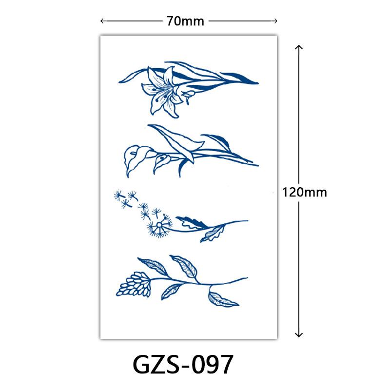 Flower Herbal Semi-Permanent Tattoo Sticker, Small Picture Juice Tattoo Sticker, Sweat-Proof Tattoo