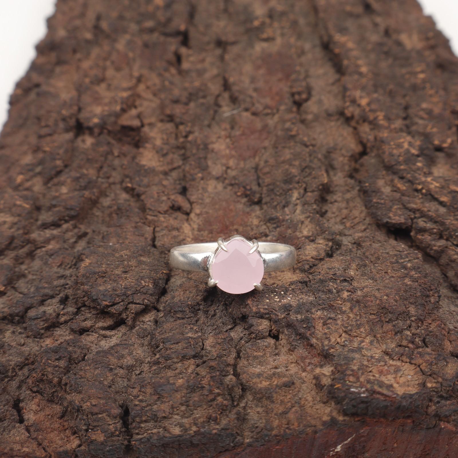 

Сердце Роза Халцедон Камень 925 Серебро Заявление День Сестер Этническое Кольцо Ювелирные Изделия RR-43-8 15