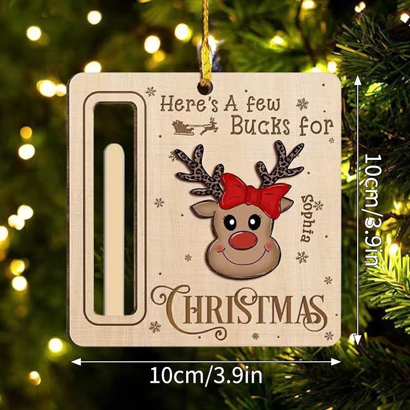 Wooden Christmas Money Holder Ornament Cash Gift Card Holder Hanging Decor Xmas Tree Pendant 2027 New Year Home Decor