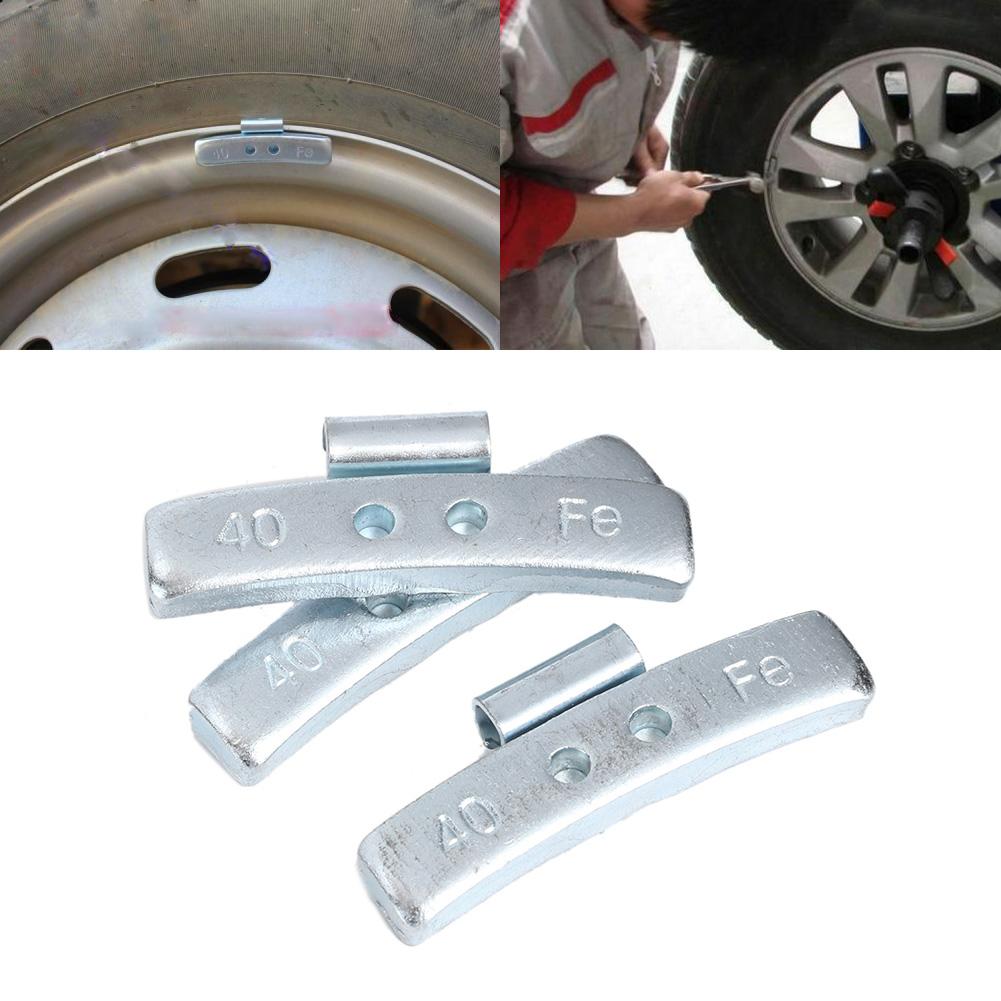 50pcs 40g 1.4oz Clip On Wheel Balance Blocks Aluminum Alloy P Style Tire Weight Balancing Assortment(Without Wheel