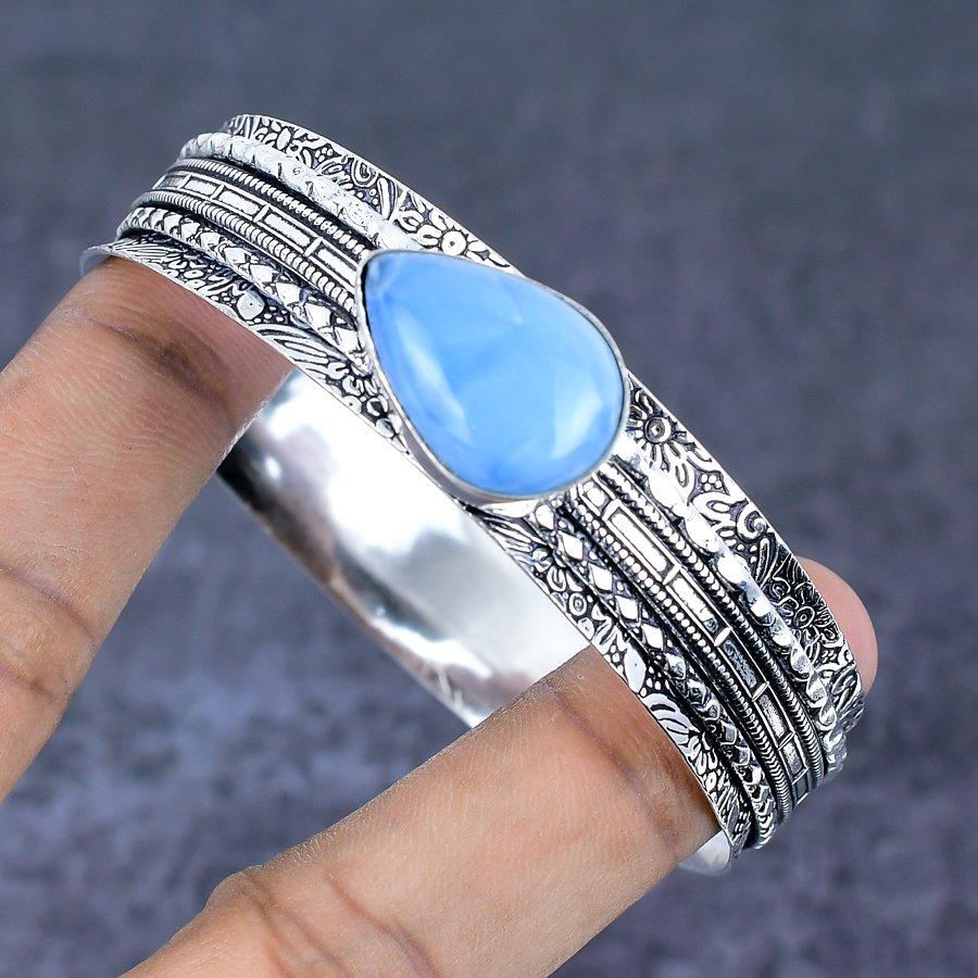 Owhyee Opal Gemstone Handmade 925 Sterling Silver Cuff Bangle 7.5" m2Q66