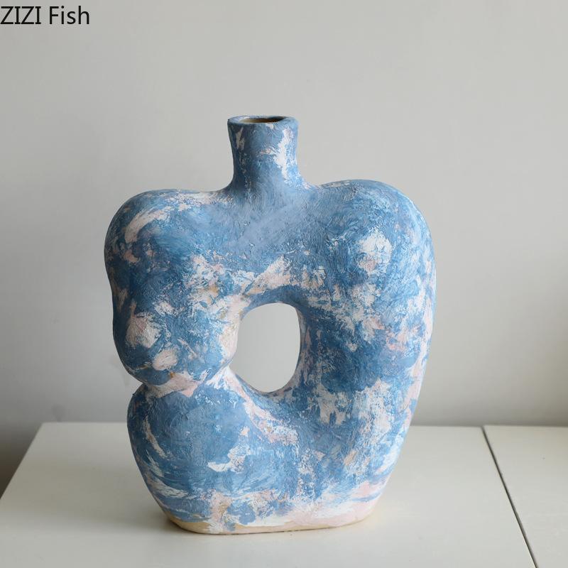 Hollowed Out Apple Ceramic Vase Creative Retro Plant Pot Table Decoration Flowers Arrangement Floral Vases Room Aesthetic Decor