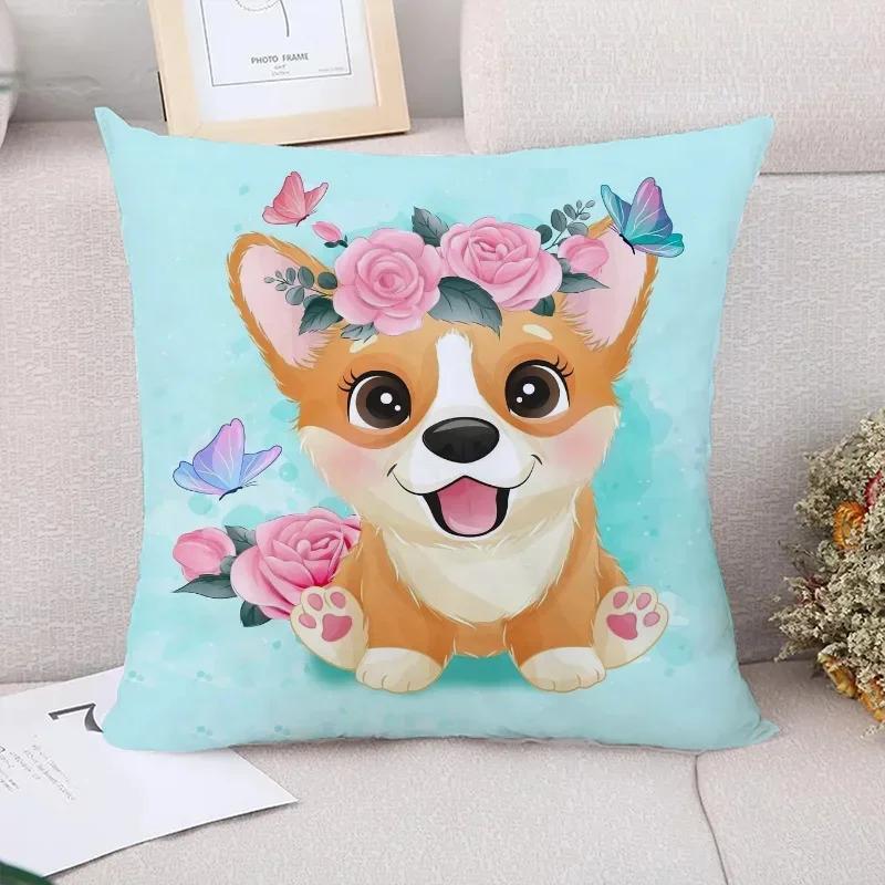 Cute Dog Panda Throw Pillow Covers Decorative Sofa Cushions Children's Cushion Cover Pillowcase for Living Room Couch Pillows